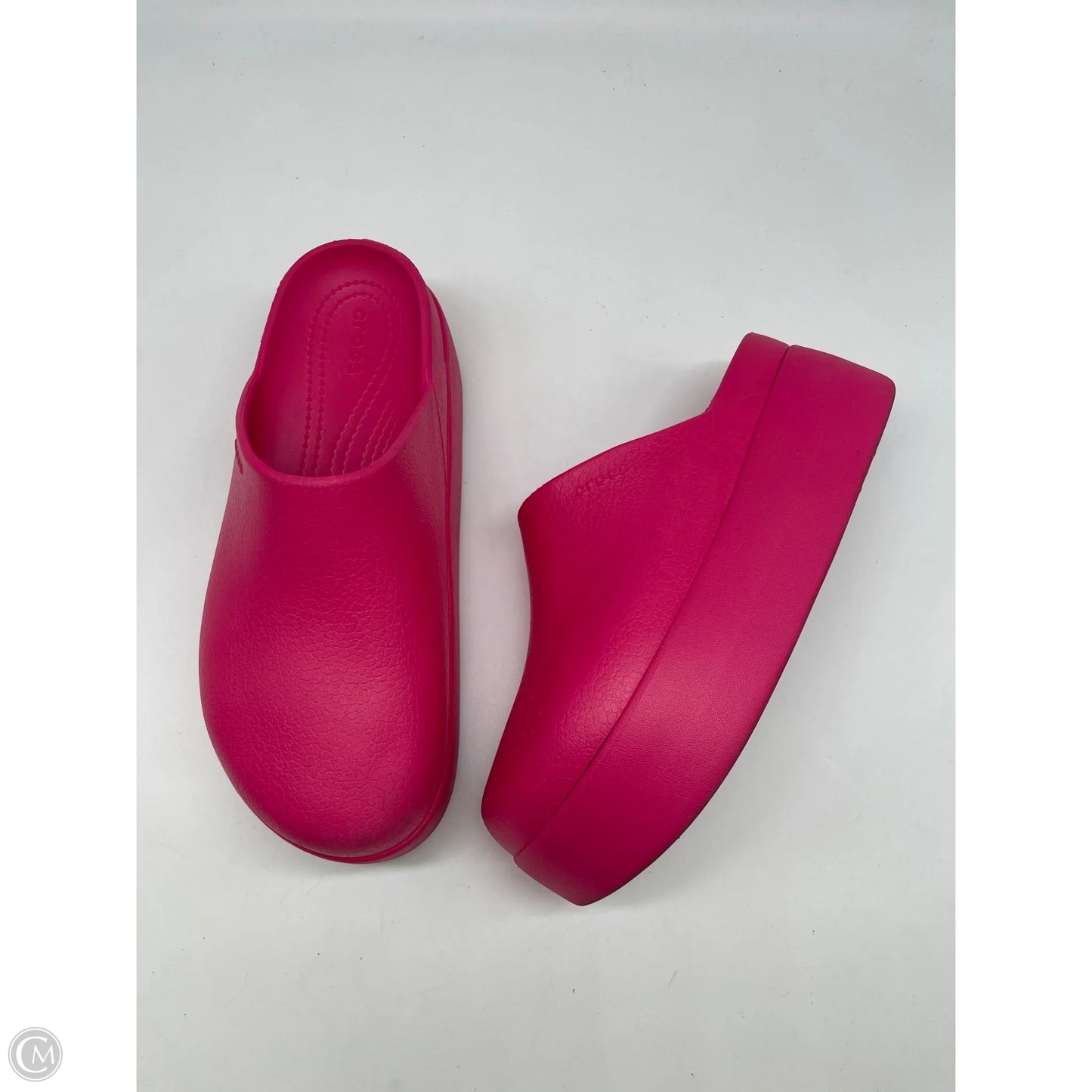 Shoes Heels Wedge By Crocs In Pink, Size: 8