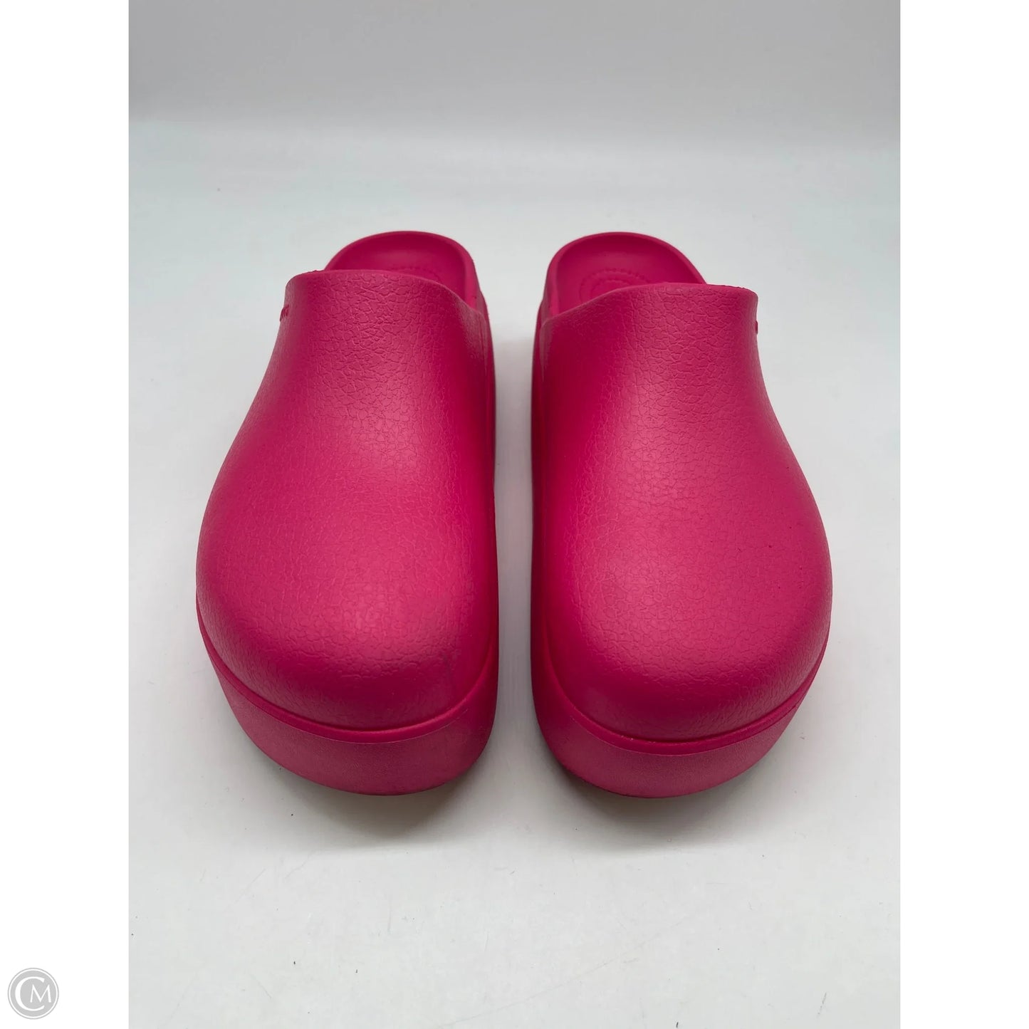 Shoes Heels Wedge By Crocs In Pink, Size: 8