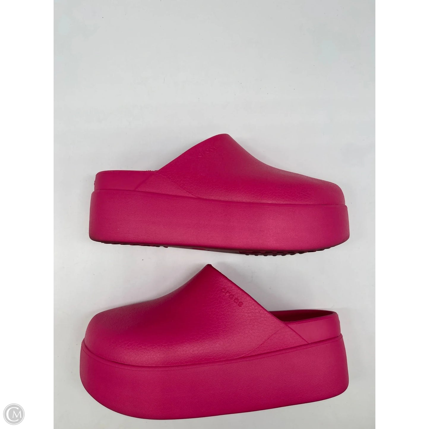 Shoes Heels Wedge By Crocs In Pink, Size: 8