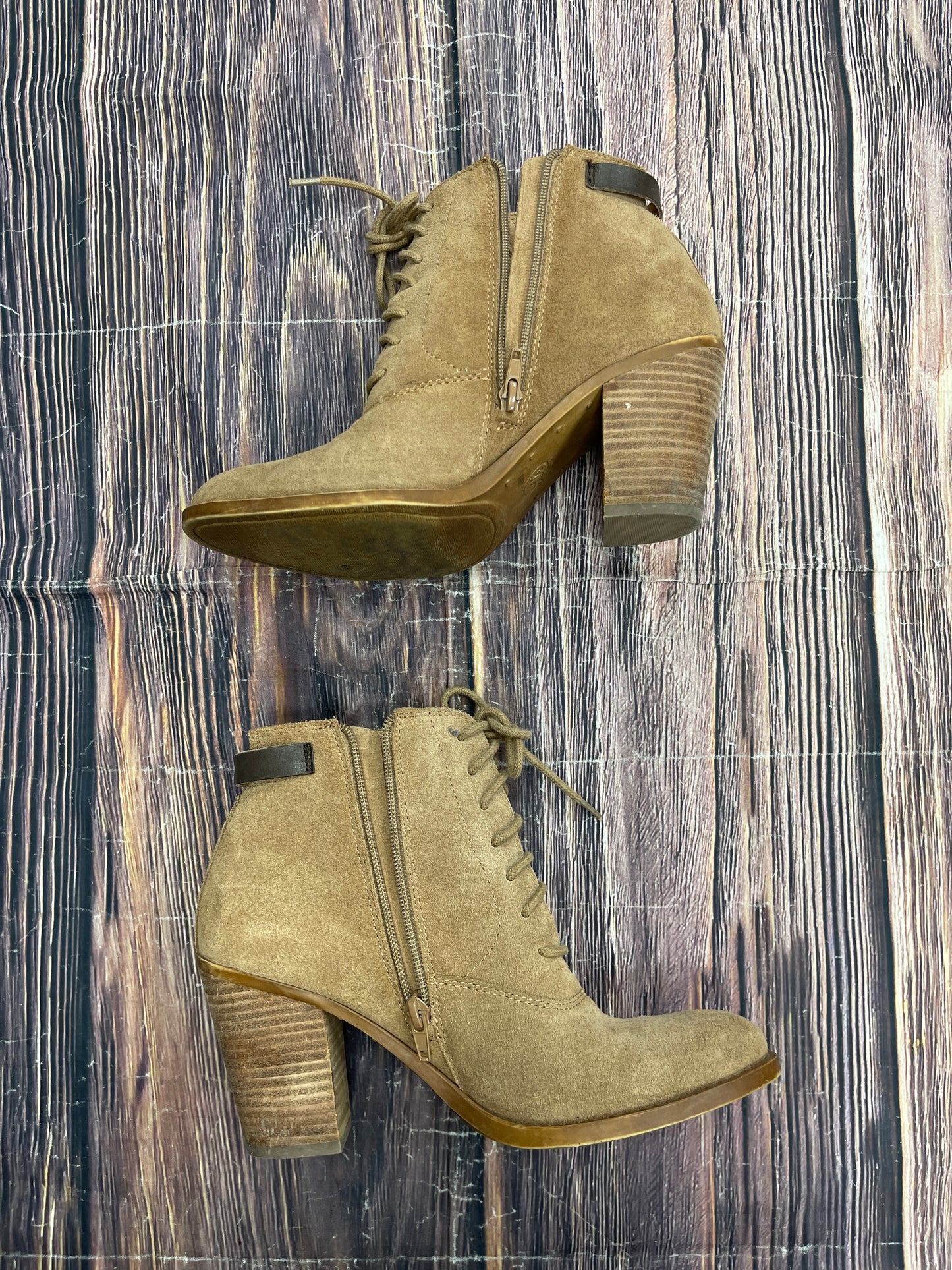 Boots Ankle Heels By Lucky Brand In Tan, Size: 8.5