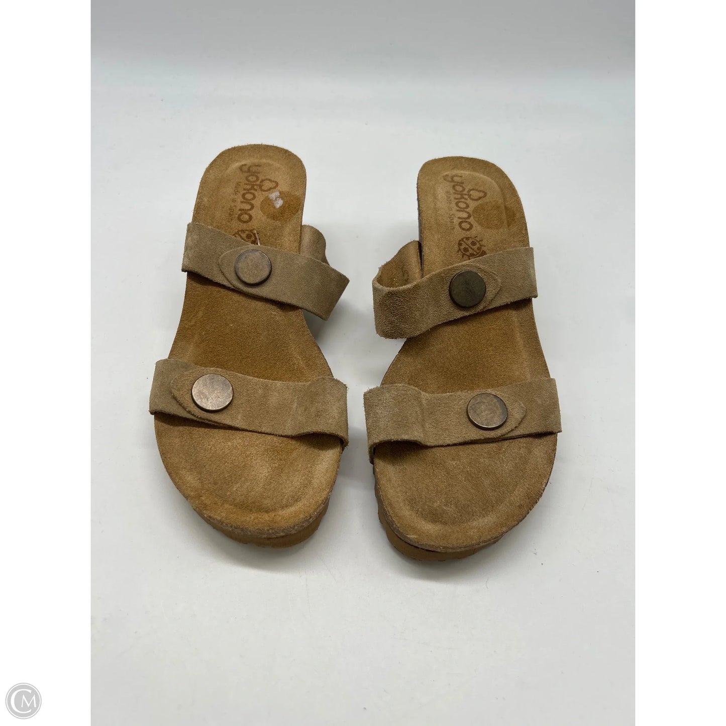 Sandals Heels Wedge By Clothes Mentor In Beige, Size: 7.5