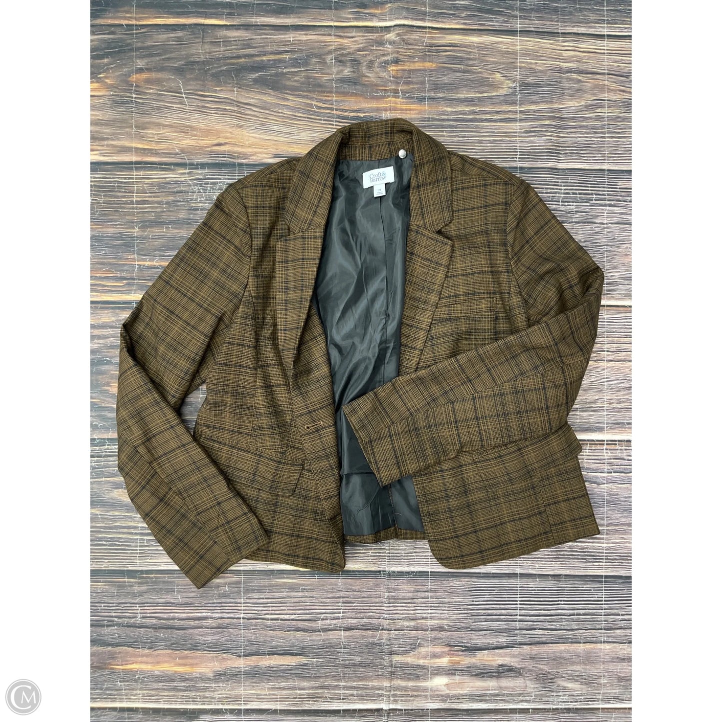 Blazer By Croft And Barrow In Plaid Pattern, Size: M