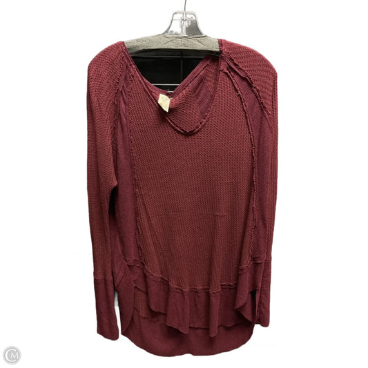 Top Long Sleeve By We The Free In Maroon, Size: S