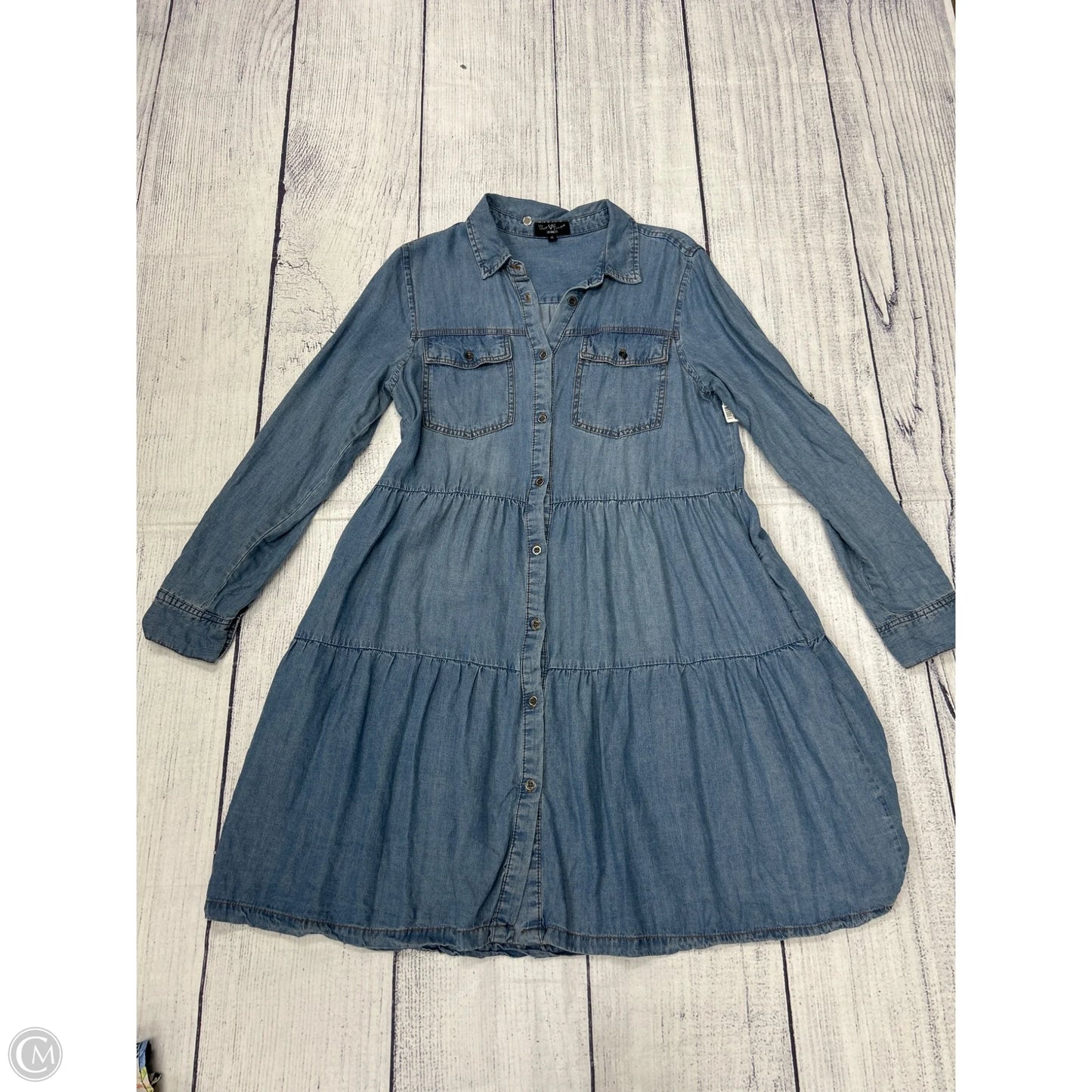 Dress Casual Midi By Velvet Heart In Blue Denim, Size: Xs