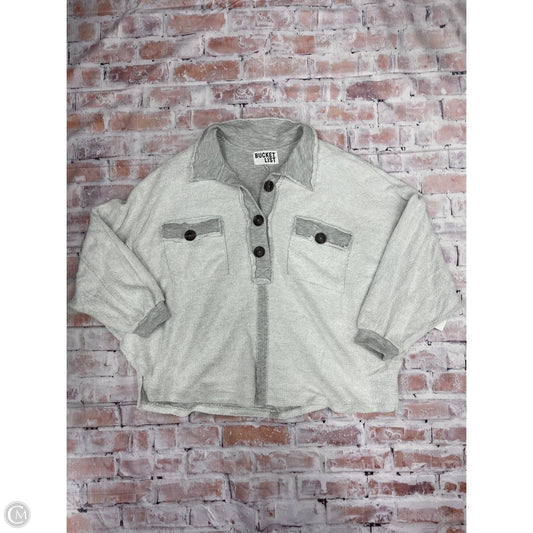 Top Long Sleeve By Bucketlist In Grey, Size: S