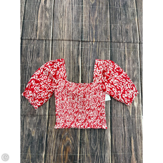 Top Short Sleeve By Anthropologie In Red, Size: Xs