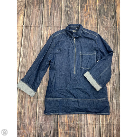 Top Long Sleeve By Pilcro In Blue Denim, Size: Xl