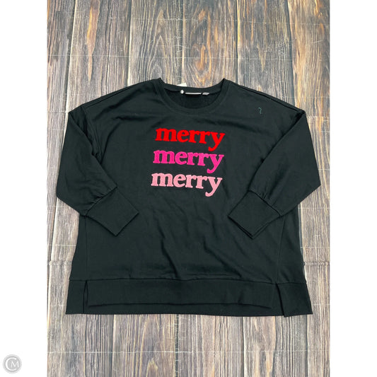 Sweatshirt Crewneck By Clothes Mentor In Black, Size: 2x