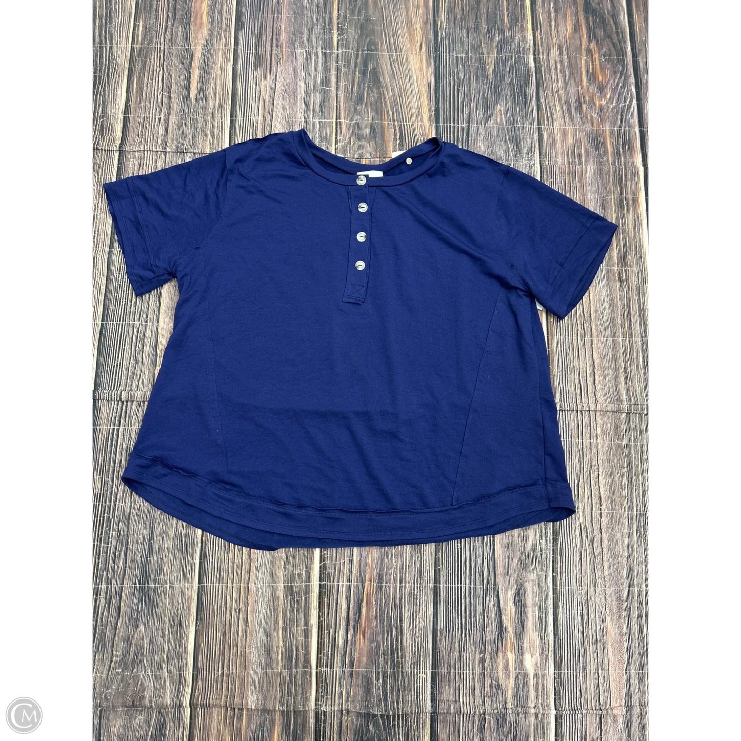 Top Short Sleeve By Andree By Unit In Blue, Size: 2x