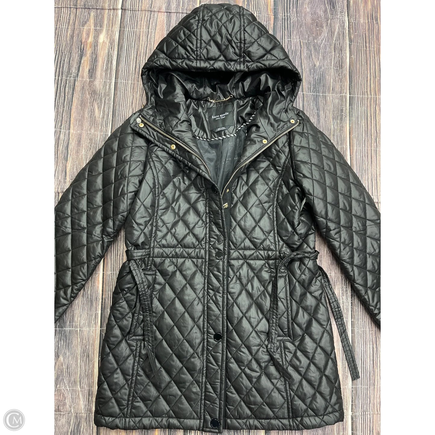 Jacket Designer By Kate Spade In Black, Size: S