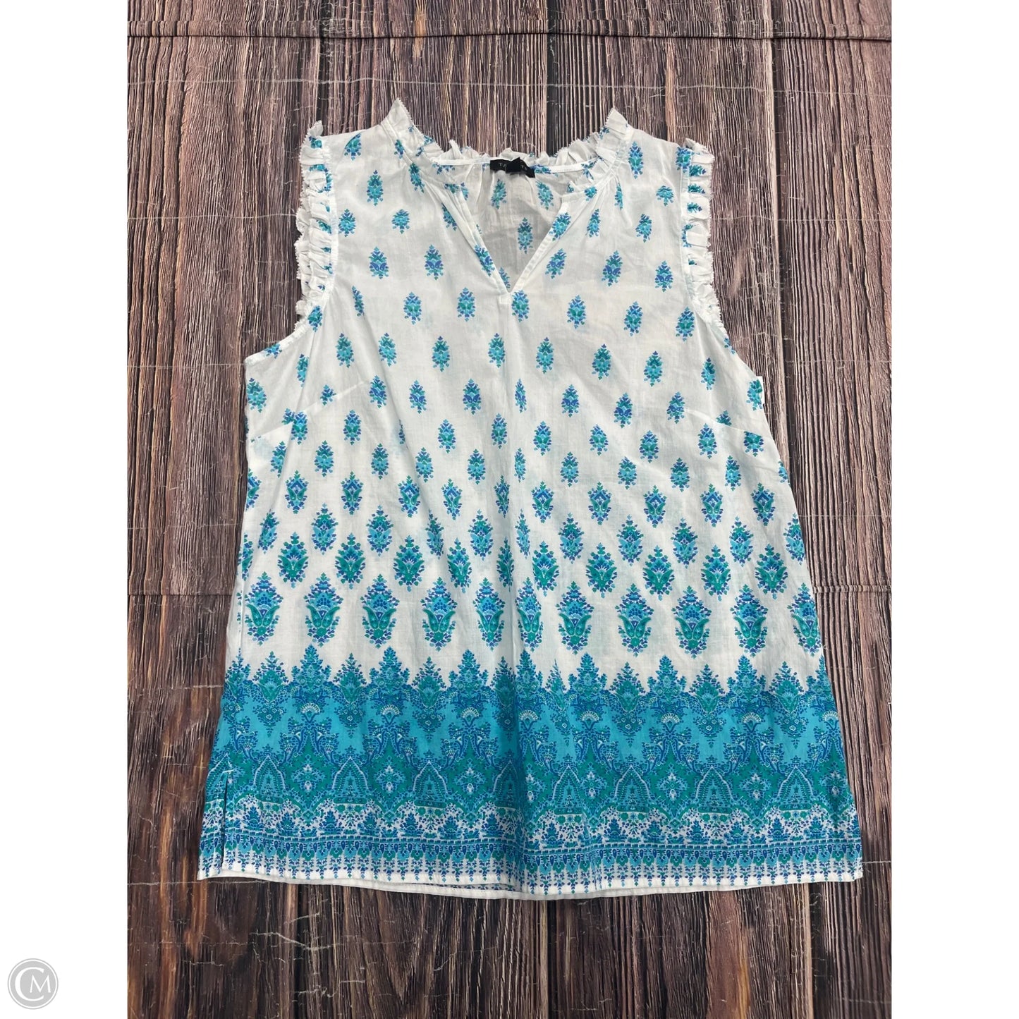 Tank Top By Talbots In Blue & White, Size: S