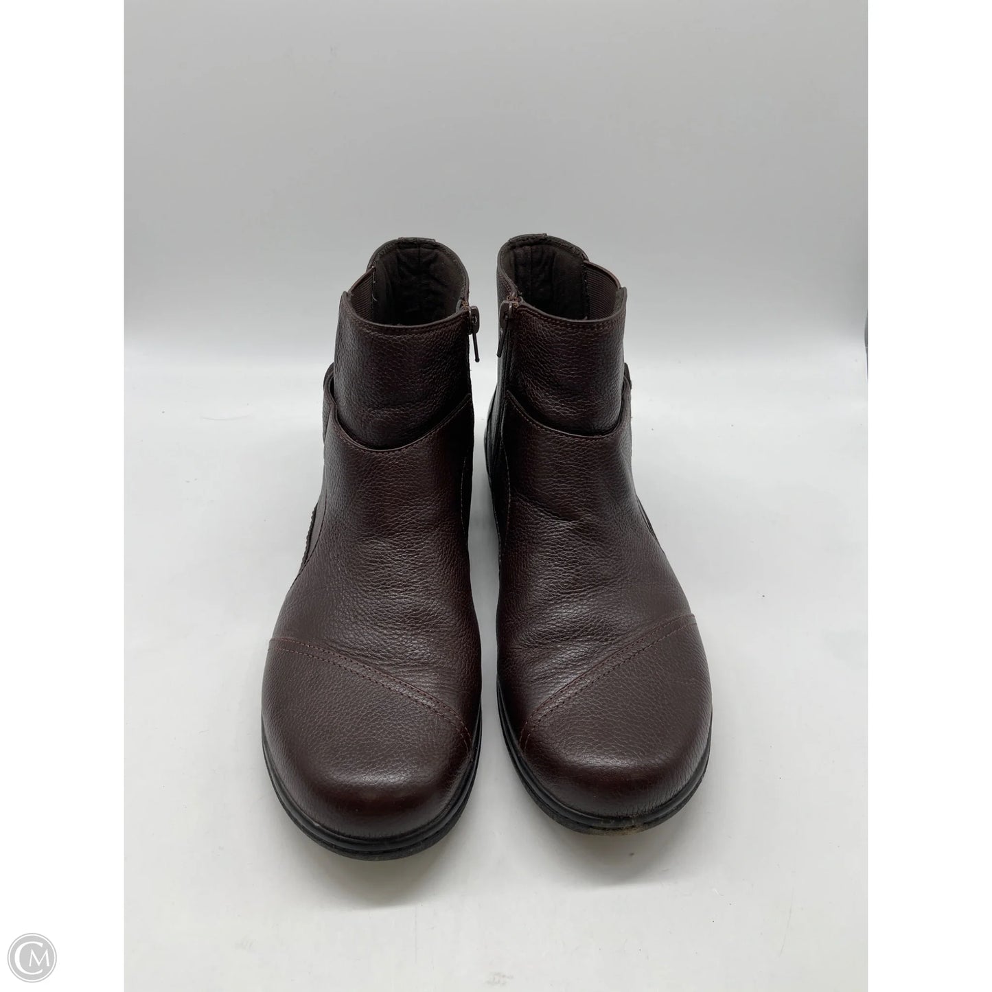Boots Ankle Flats By Clarks In Brown, Size: 11