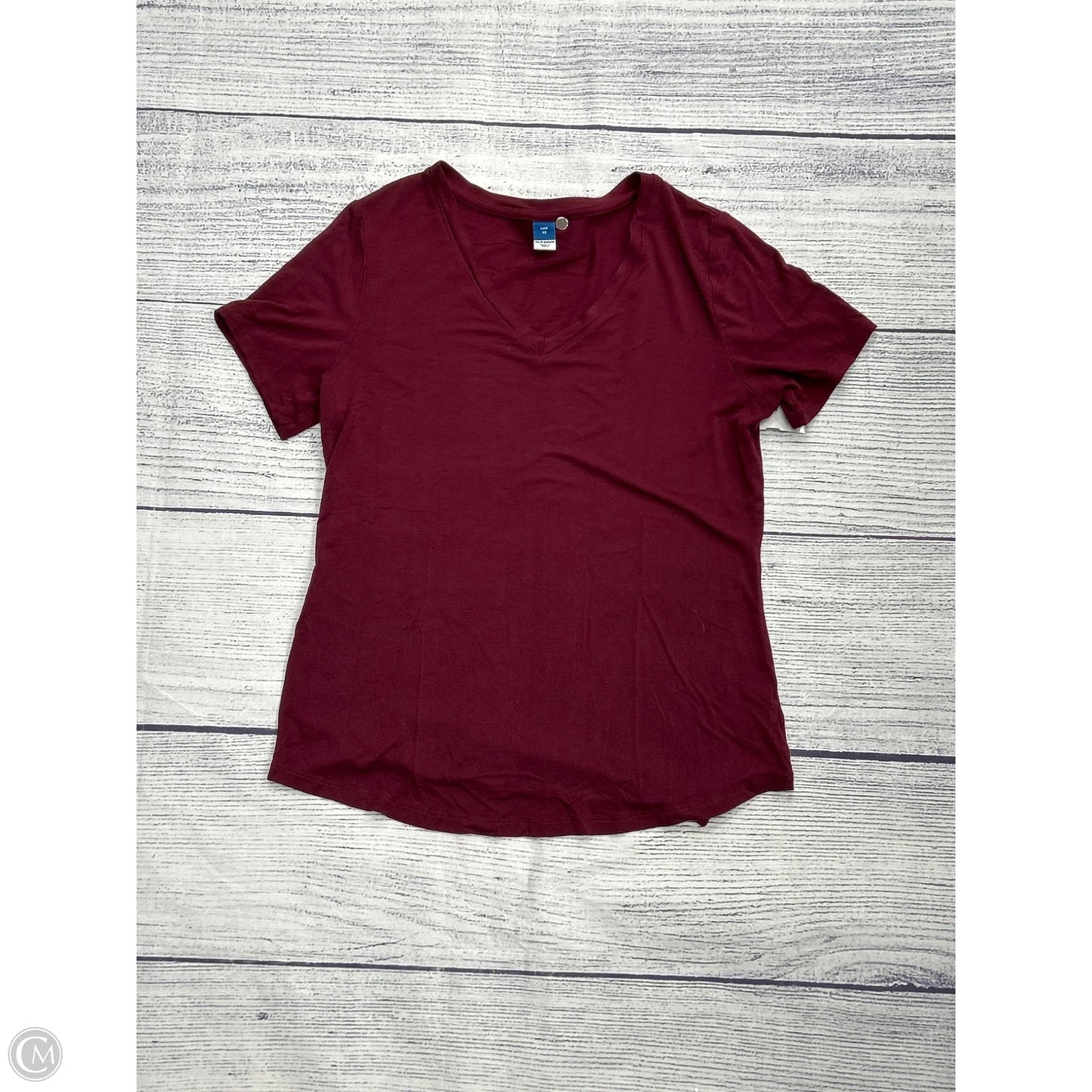 Top Short Sleeve Basic By Old Navy In Maroon, Size: Xs
