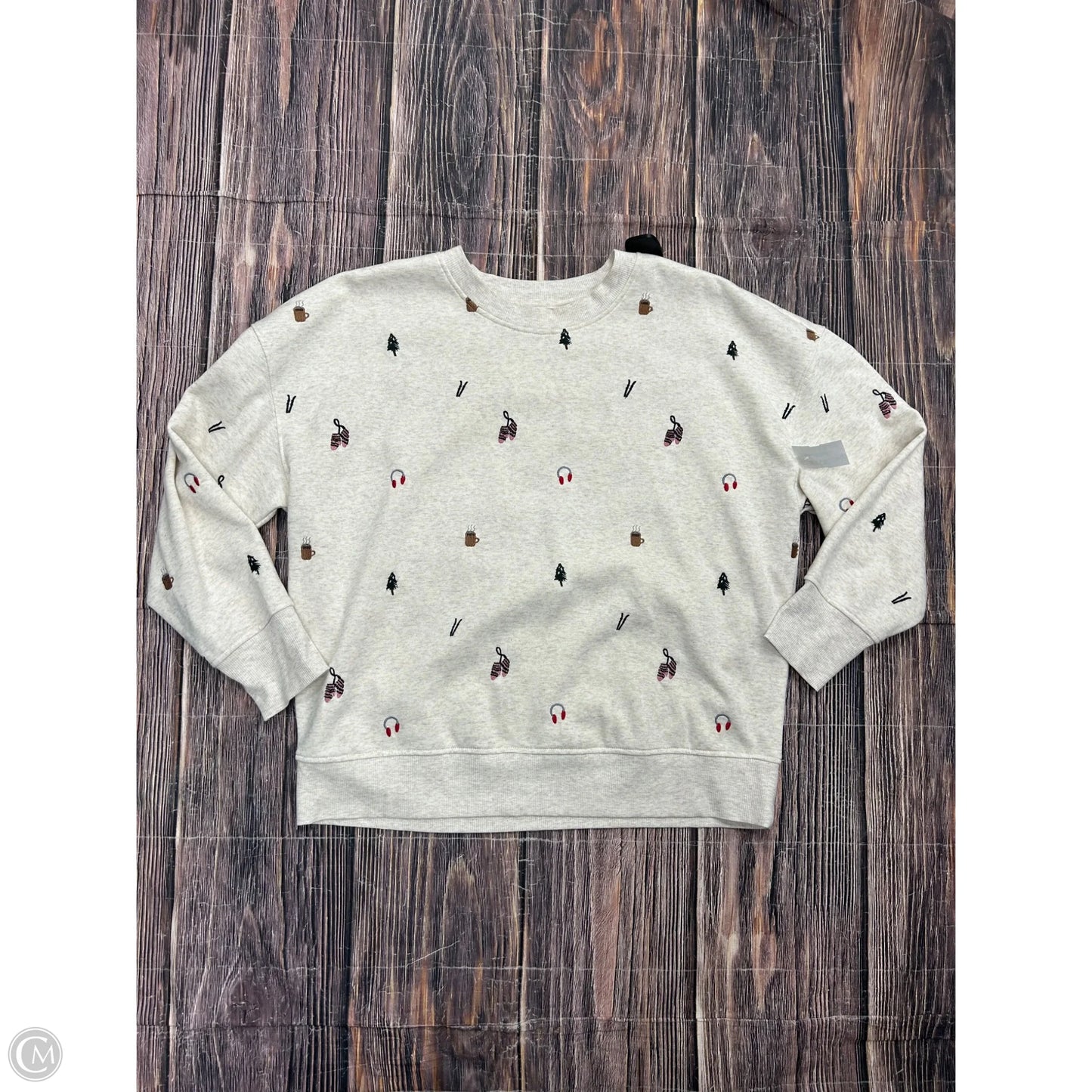 Sweatshirt Crewneck By Maurices In Cream, Size: Xl