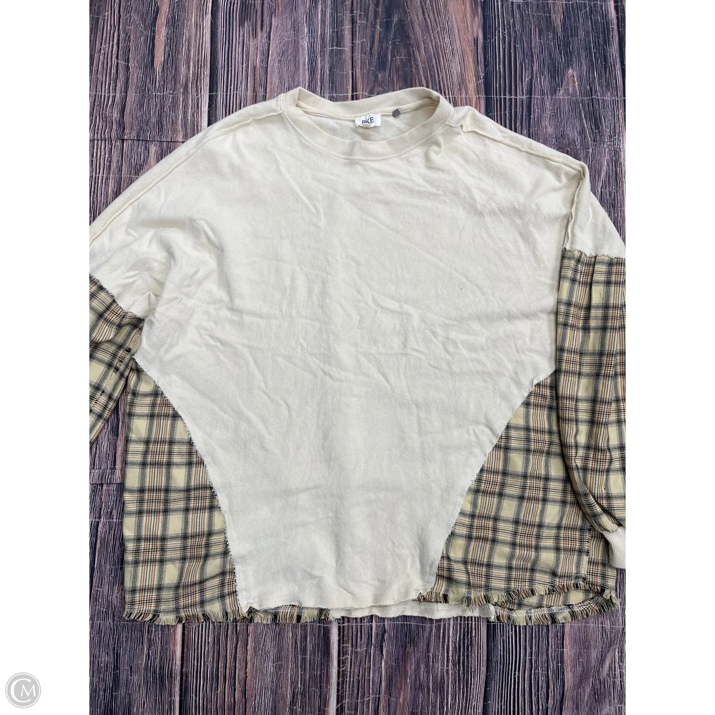 Top Long Sleeve By Bke In Tan, Size: L