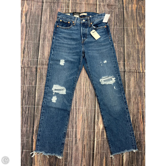 Jeans Straight By Levis Capital E In Blue Denim, Size: 0 / 25x28