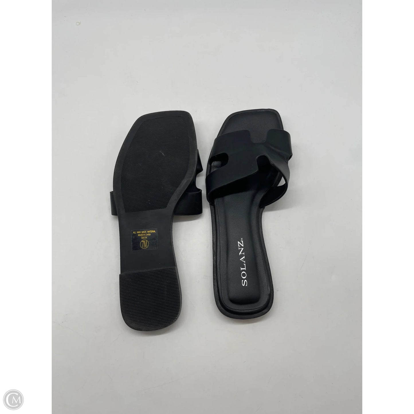 Sandals Flats By Solanz In Black, Size: 7