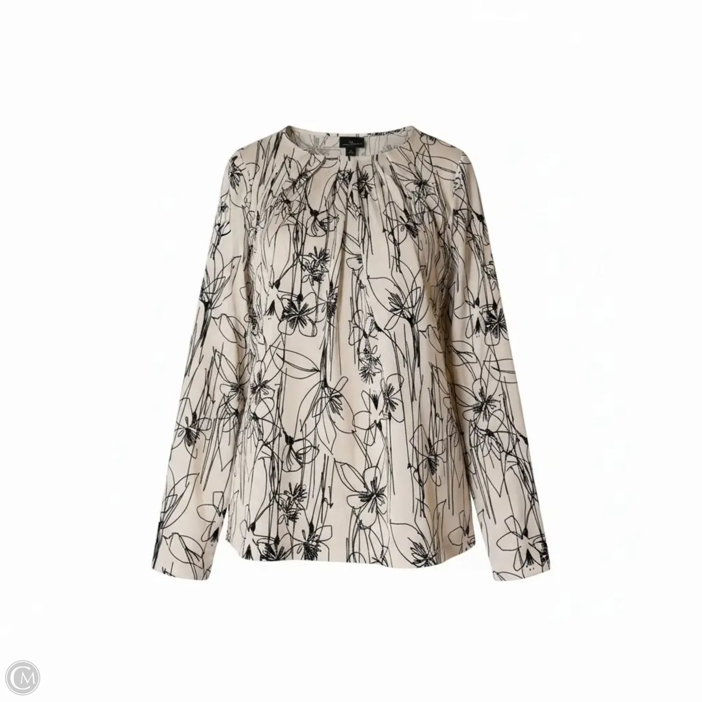 Top Long Sleeve By Worthington In Black & White, Size: S