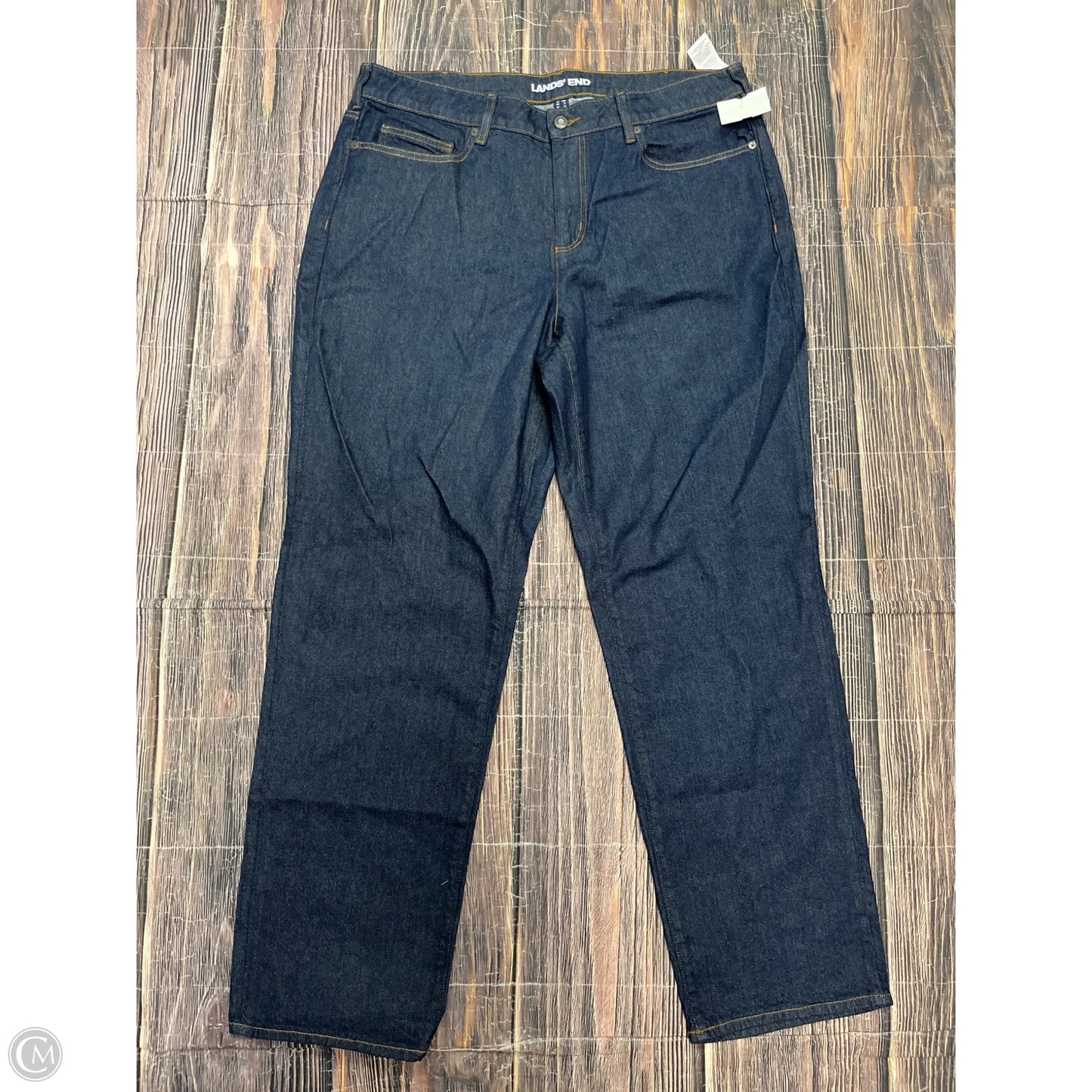 Jeans Wide Leg By Lands End In Blue Denim, Size: 18