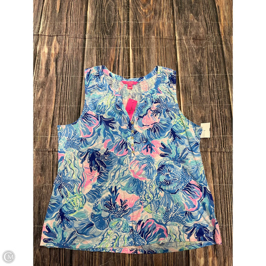 Top Sleeveless Designer By Lilly Pulitzer In Blue, Size: 1x