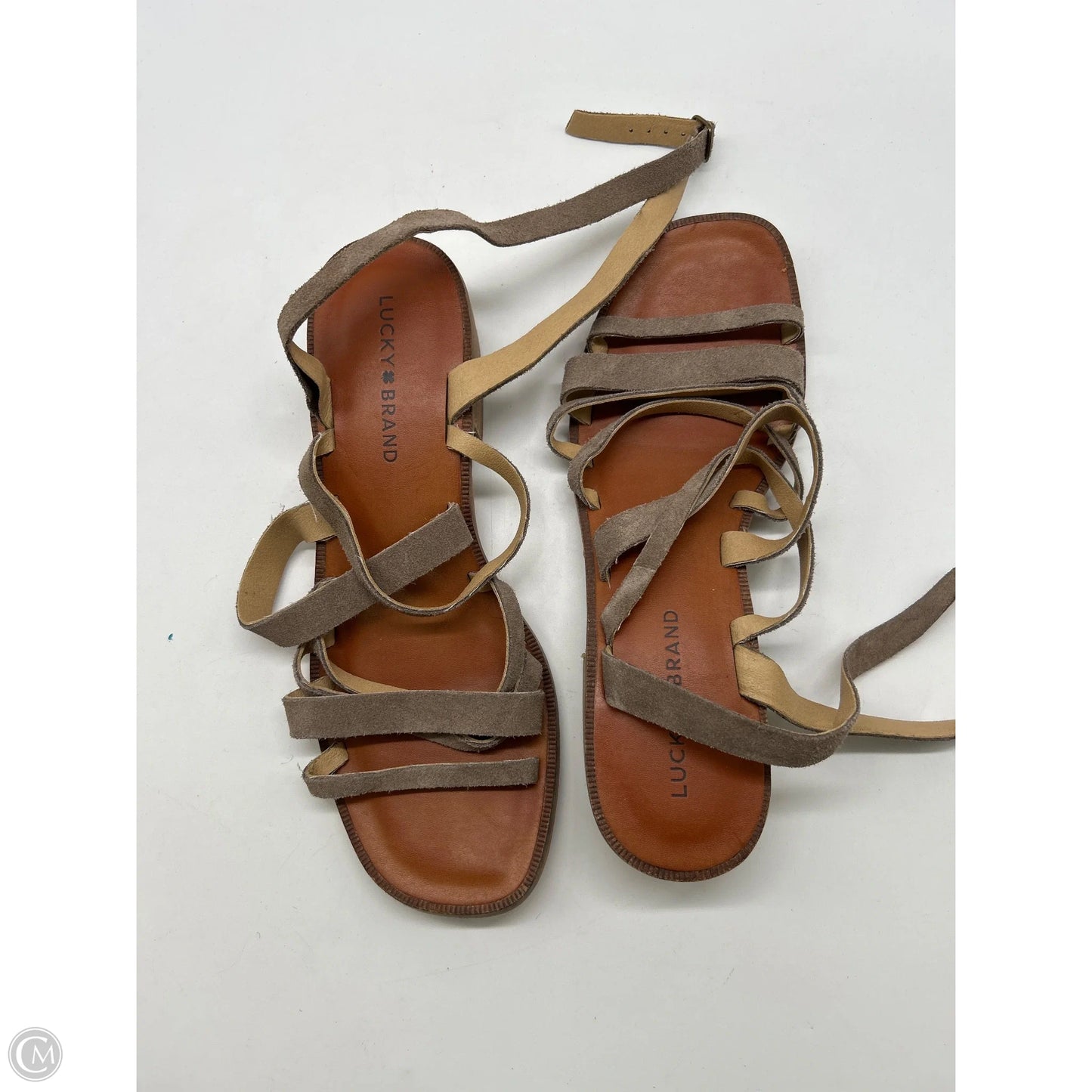 Sandals Heels Kitten By Lucky Brand In Brown, Size: 8.5
