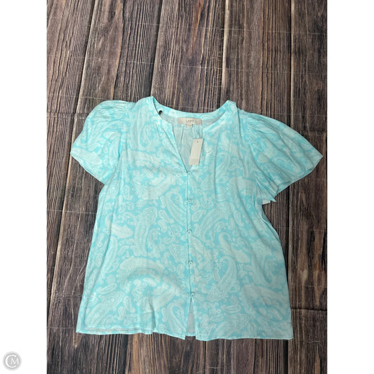 Top Short Sleeve By Loft In Blue, Size: M