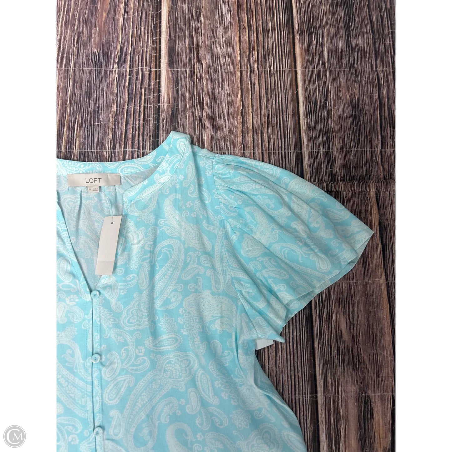 Top Short Sleeve By Loft In Blue, Size: M