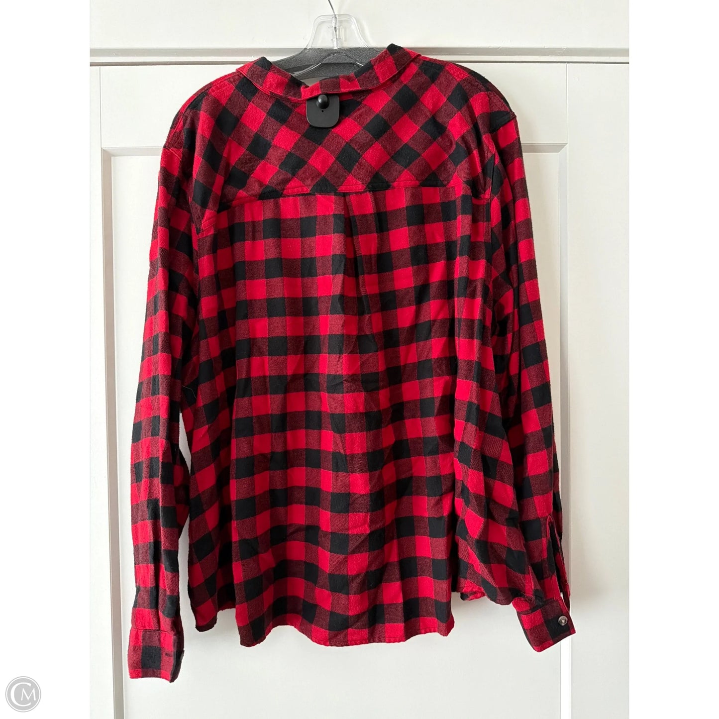Top Long Sleeve By Maurices In Plaid Pattern, Size: 3x