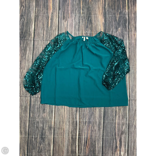 Top Long Sleeve By Cato In Green, Size: L
