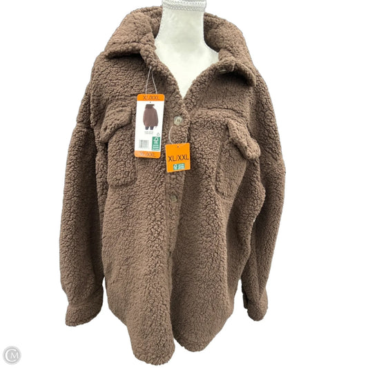 Sweater Cardigan By 32 Degrees In Brown, Size: 1x
