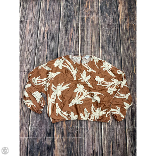 Top Long Sleeve By Evereve In Orange, Size: Xl