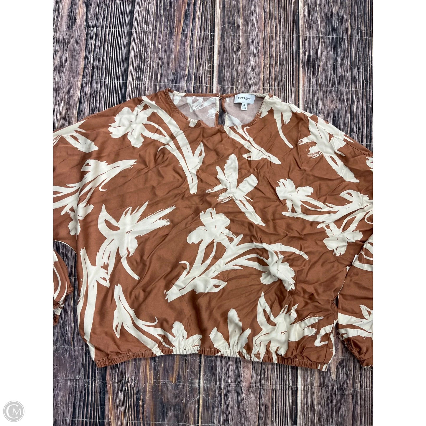 Top Long Sleeve By Evereve In Orange, Size: Xl