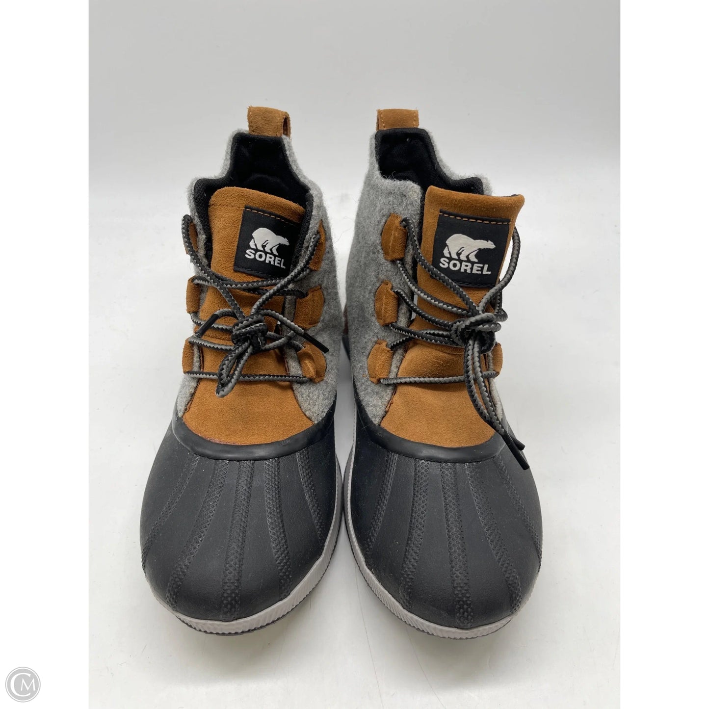 Boots Ankle Heels By Sorel In Brown & Grey, Size: 10