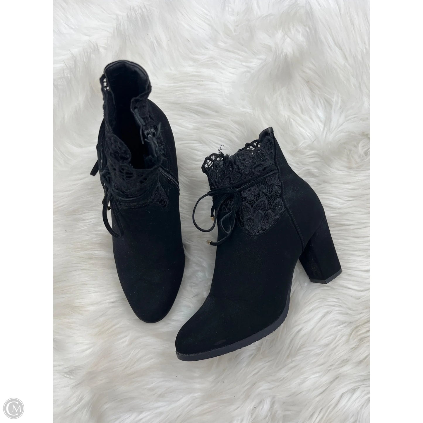 Boots Ankle Heels By Venus In Black, Size: 10