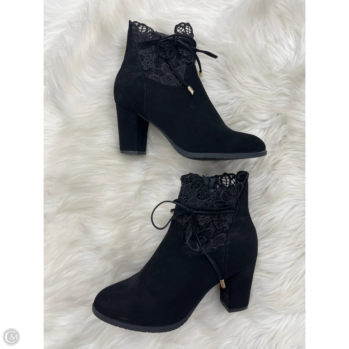 Boots Ankle Heels By Venus In Black, Size: 10