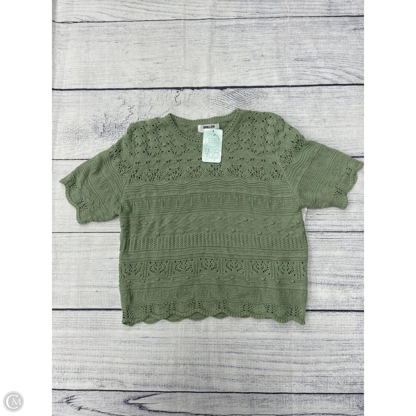Sweater Short Sleeve By Double Zero In Green, Size: L