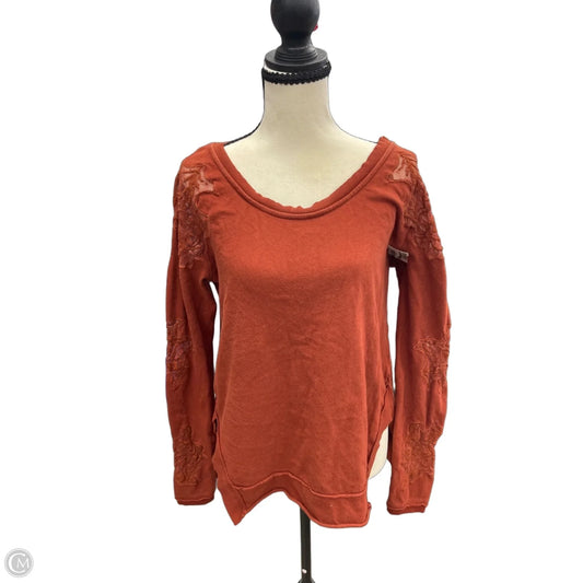 Top Long Sleeve By Free People In Orange, Size: L