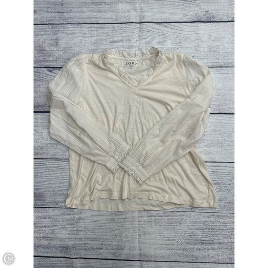 Top Long Sleeve By Loft In Cream, Size: Xl