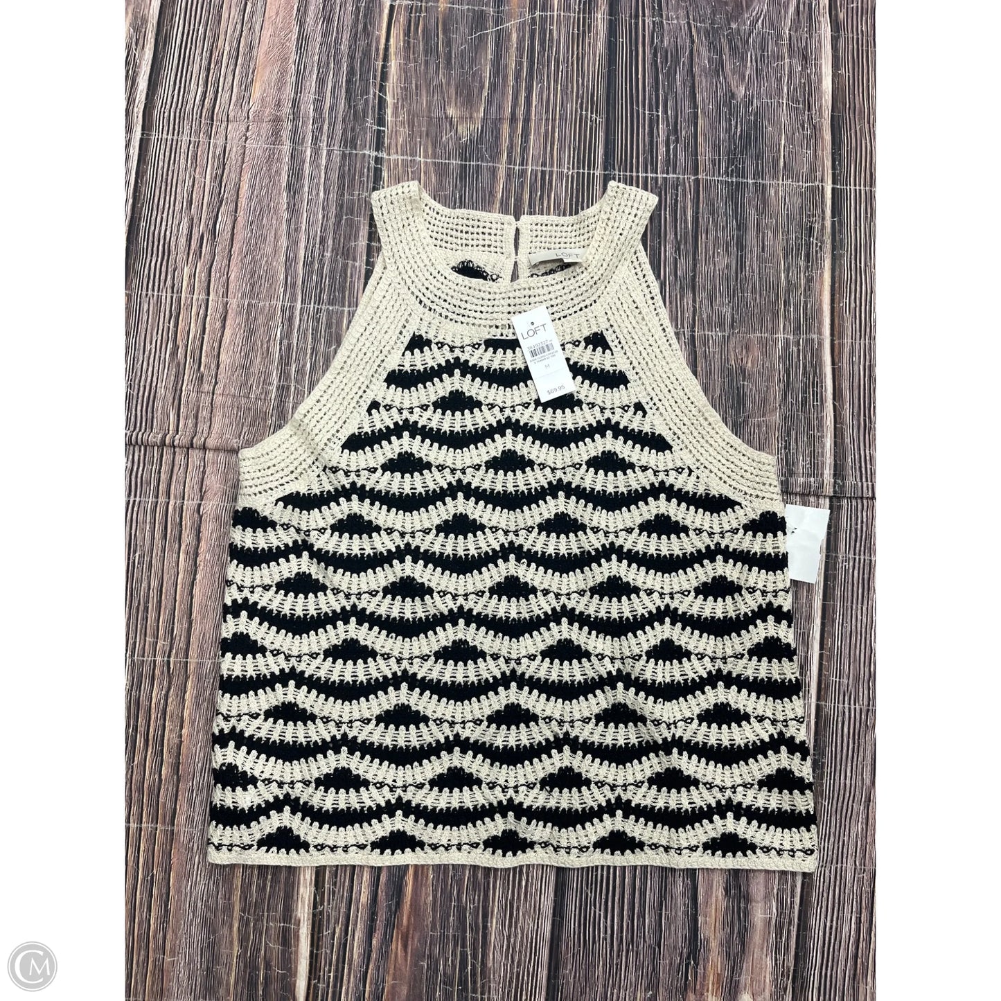 Tank Top By Loft In Black & Tan, Size: M