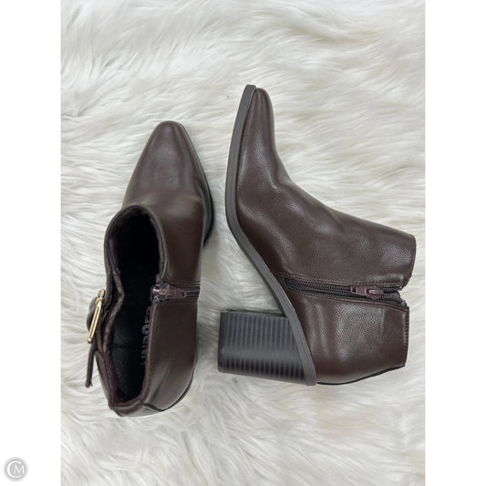 Boots Ankle Heels By Clothes Mentor In Brown, Size: 8