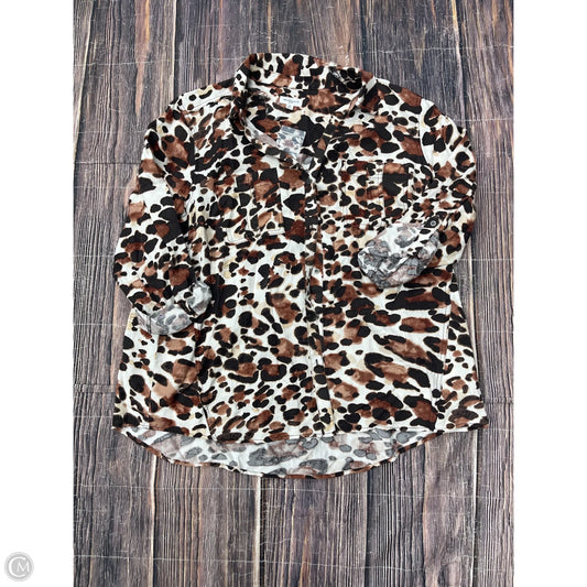 Top Long Sleeve By West Bound In Brown, Size: 2x