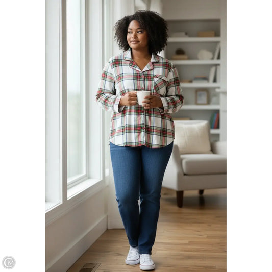 Top Long Sleeve Basic By Clothes Mentor In Plaid Pattern, Size: 3x