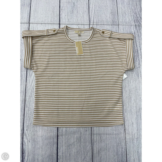 Top Short Sleeve By Michael By Michael Kors In Gold & White, Size: M