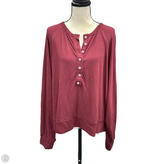 Top Long Sleeve By Aerie In Red, Size: 1x