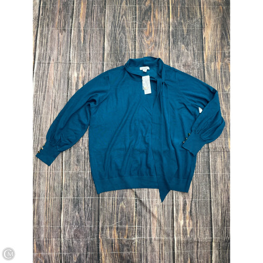 Top Long Sleeve By Liz Claiborne In Blue, Size: 1x