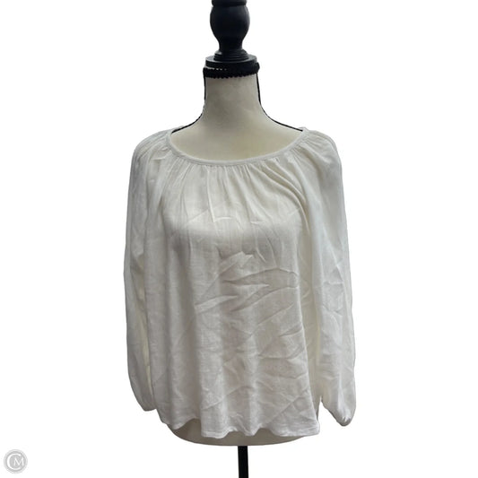 Top Long Sleeve By Maeve In White, Size: Xsp