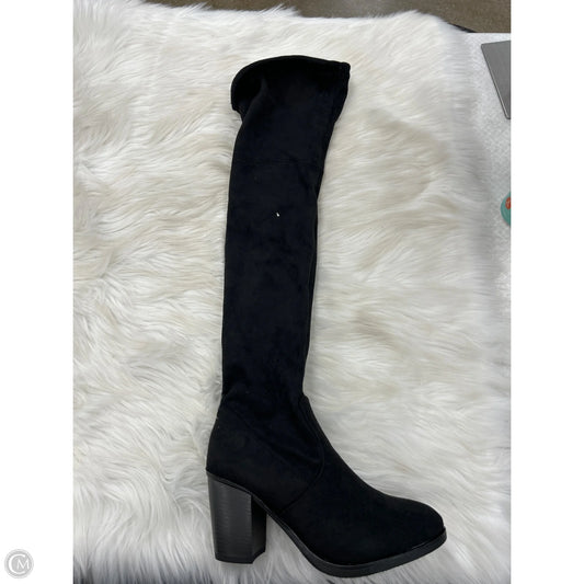 Boots Knee Heels By Forever In Black, Size: 7