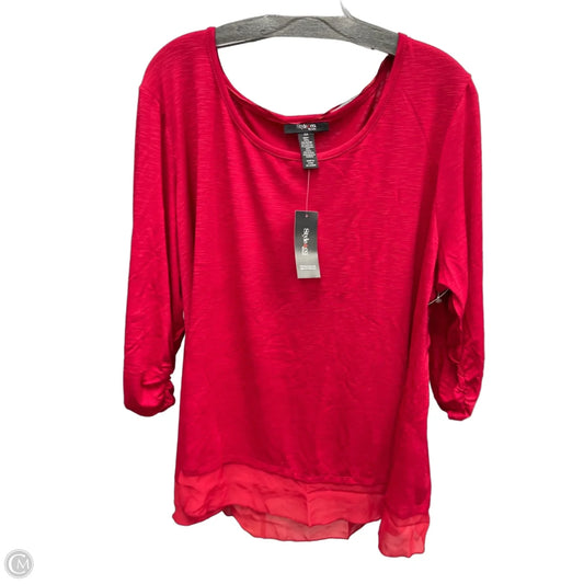 Top 3/4 Sleeve By Style And Co Collection Women In Red, Size: 3x
