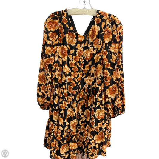 Dress Casual Short By Express In Black & Orange, Size: M