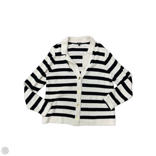 Sweater Cardigan By J. Jill In Black & Cream, Size: L